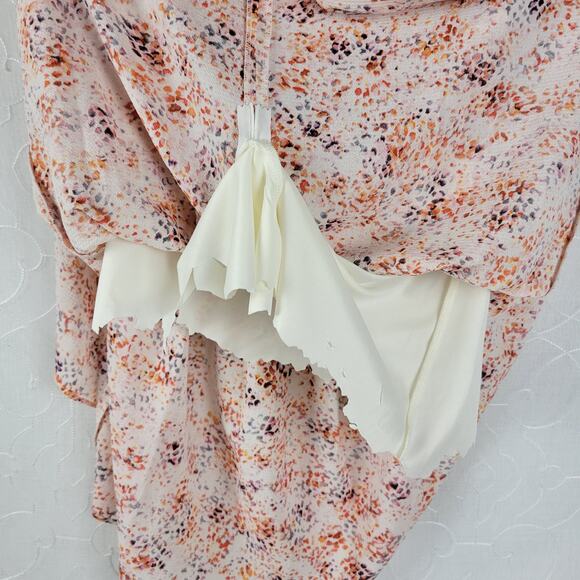 Laundry by Shelli Segal Womens Dress Size 2 Orange Halter Neck Midi Tiered Maxi - Picture 7 of 16